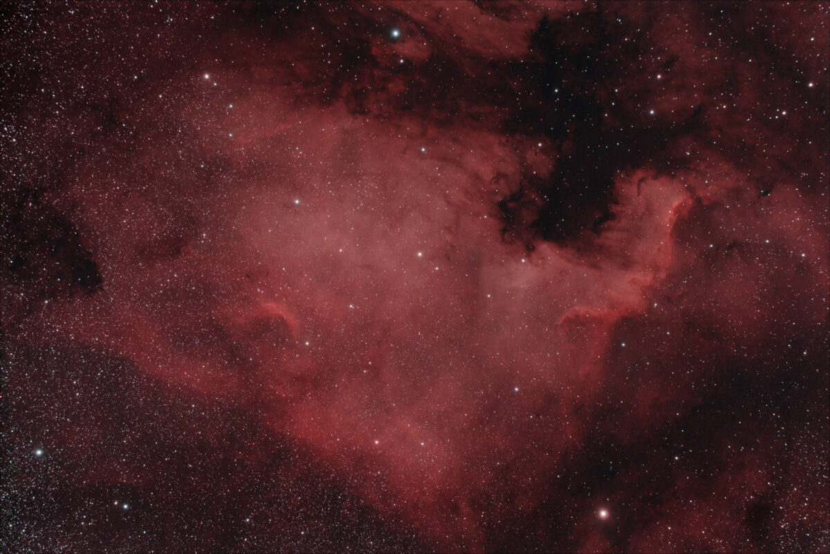 North America Nebula. Imaged with the Sky-Watcher Evostar 72ED and modified Canon DSLR