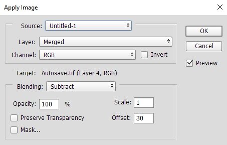 Settings for applying to the image