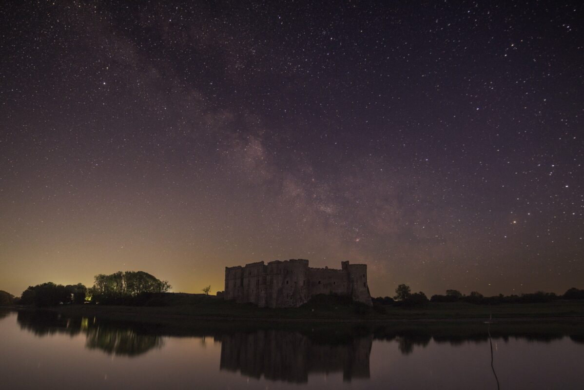 Milky Way above Carew Castle. pictures of the milky way