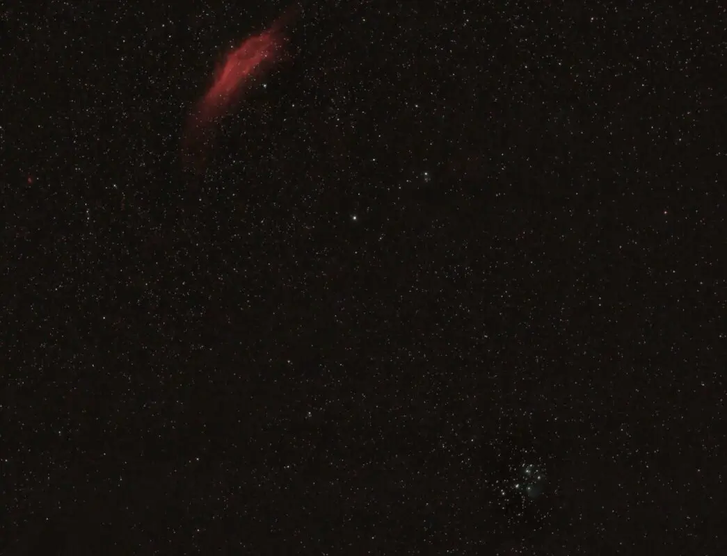 California Nebula & The Pleiades shot using a crop sensor DSLR & 50mm lens