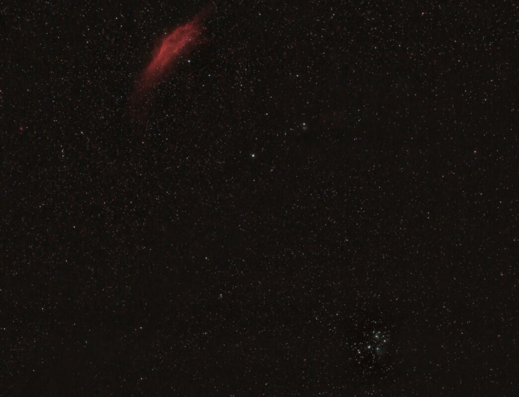 California Nebula & The Pleiades shot using a crop sensor DSLR & 50mm lens