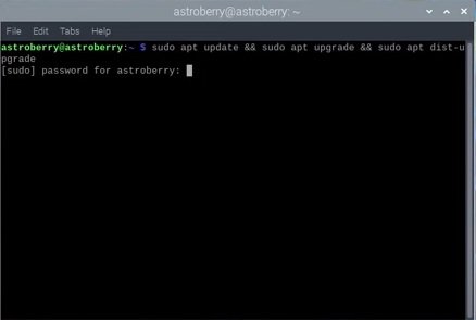 Astroberry Terminal Screenshot